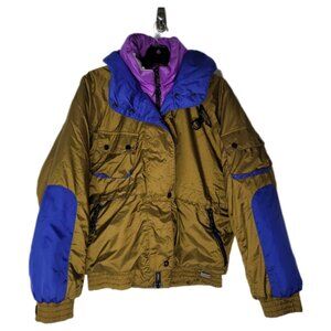 Mountain Goat super warm winter coat Vtg gold blue purple Women's size Medium